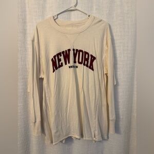Aerie Cream Long Sleeve Tee